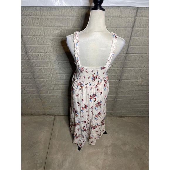 Seraphine Maternity Off White Floral Tula Shirred Tiered Midi Dress Size 8 - Picture 3 of 4